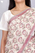 Kota Doria Saree In Floral Block Print