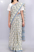 Kota Doria Saree In Floral Block Print