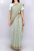 Kota Doria Saree In Floral Block Print