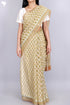 Kota Doria Saree In Floral Block Print