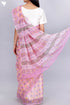 Kota Doria Saree In Floral Block Print