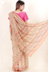 Chanderi Silk Saree In Floral Block Print