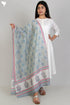 Chanderi Silk Dupatta In Floral Block Print