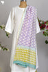 Chanderi Silk Dupatta in a Soft Lilac Floral with Zari Border