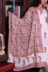Mulmul Cotton Dupatta In Floral Block Print