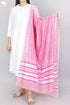 Mulmul Cotton Dupatta In Striped Block Print