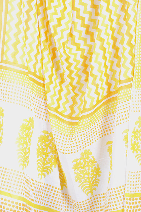 Mulmul Cotton Dupatta In Chevron Block Print