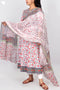 Kota Doria Dupatta In Assorted Block Print