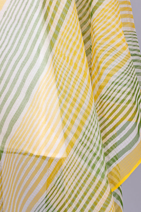Kota DoriaDupatta In Striped Block Print