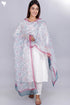 Kota Doria Dupatta In Floral Block Print