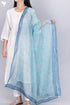 Kota Doria Dupatta in Graphic Block Print
