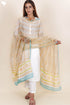 Kota Doria Dupatta In Geometric Block Print