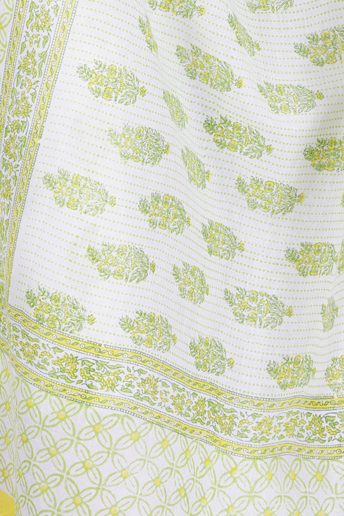 Mulmul Cotton Dupatta In Floral Block Print