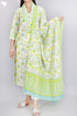 Mulmul Cotton Dupatta In Floral Block Print