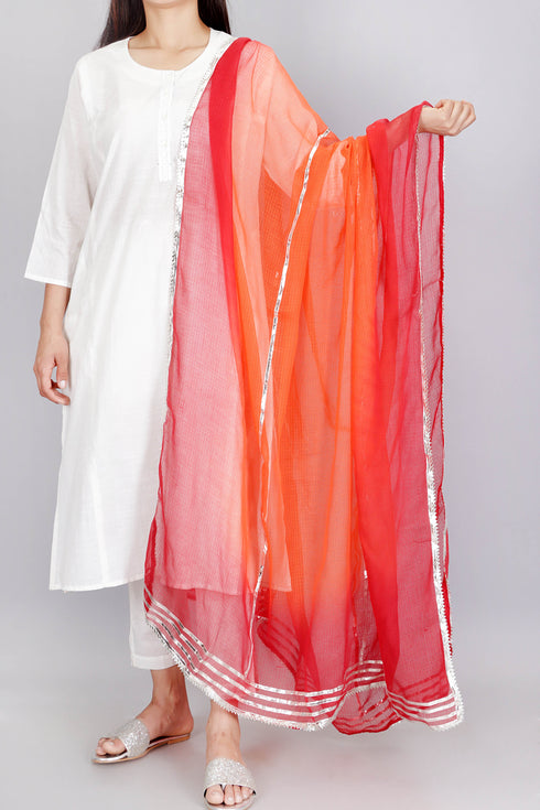 Kota Doria Dupatta With Gota Patti Embroidery