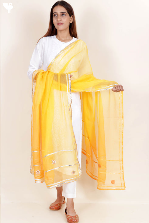 Kota Doria Dupatta With Gota Patti Embroidery