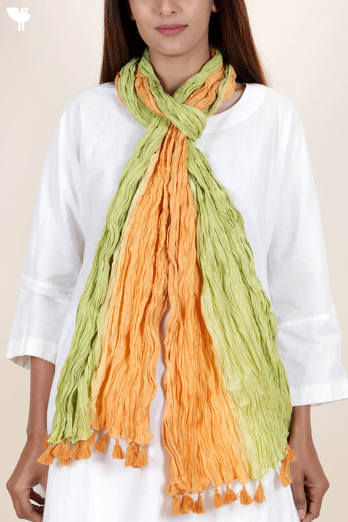 Mulmul Cotton Dupatta With Tassels