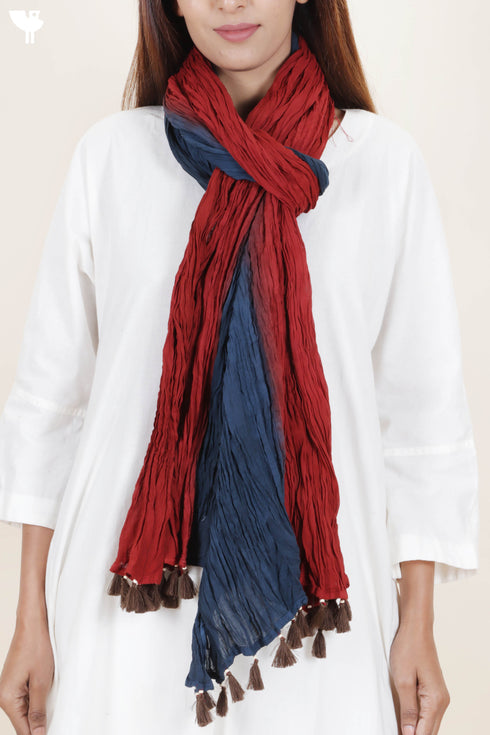 Mulmul Cotton Dupatta With Tassels