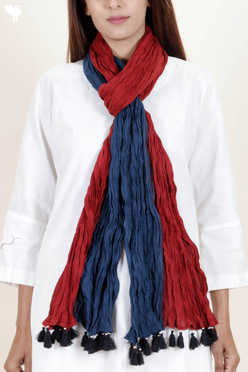 Mulmul Cotton Dupatta With Tassels