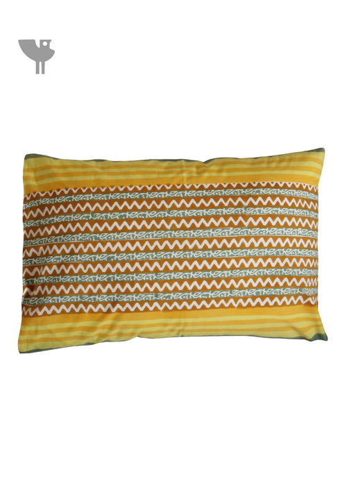 40s Cotton Pillow Cover in Floral Block Print
