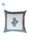 20s Cotton Cushion Cover In Blue Floral Block Print