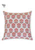 20s Cotton Cushion Cover in Floral Block Print with Piping