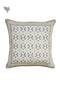 20s Cotton Cushion Cover In Cloud Grey And Sandy Beige Geometric Block Print