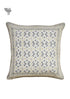 20s Cotton Cushion Cover In Cloud Grey And Sandy Beige Geometric Block Print