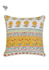 20s Cotton Cushion Cover in Floral Block Print with Piping