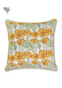 20s Cotton Cushion Cover in Floral Block Print with Piping