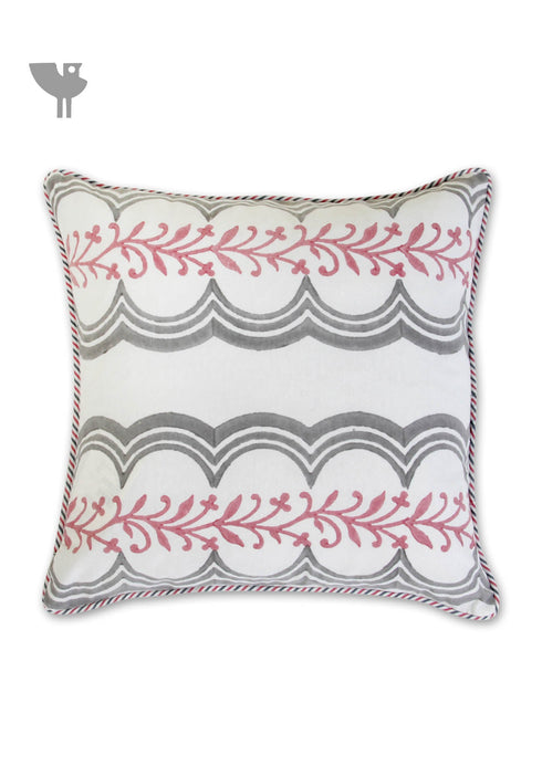 20s Cotton Cushion Cover In Graphic Block Print