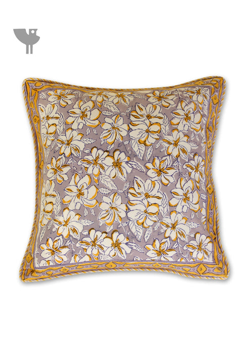 20s Cotton Cushion Cover in Floral Block Print