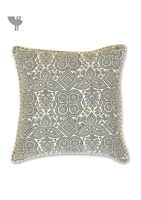20s Cotton Cushion Cover In Graphic Block Print