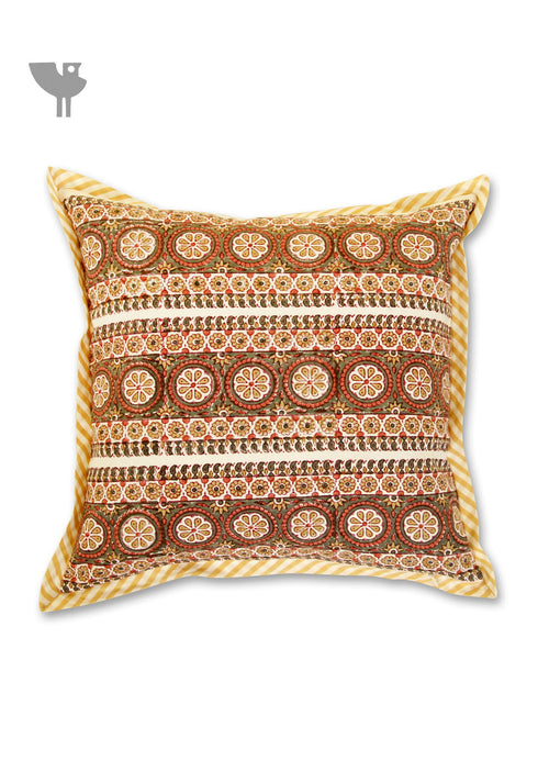 20s Cotton Cushion Cover in Floral Block Print