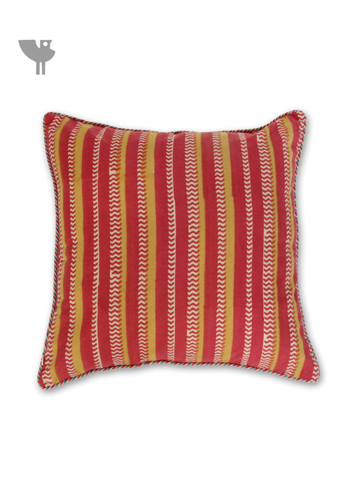 20s Cotton Cushion Cover in Floral Block Print