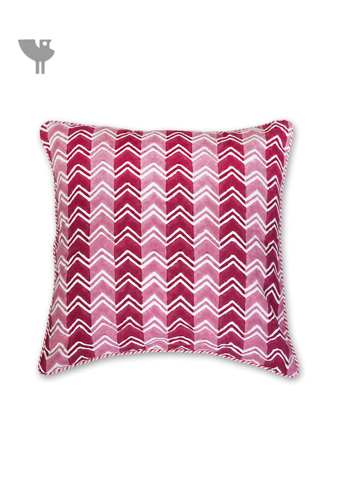 20s Cotton Cushion Cover With Graphic Block Print