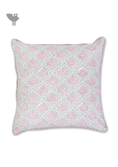 20s Cotton Cushion Cover In Graphic Block Print