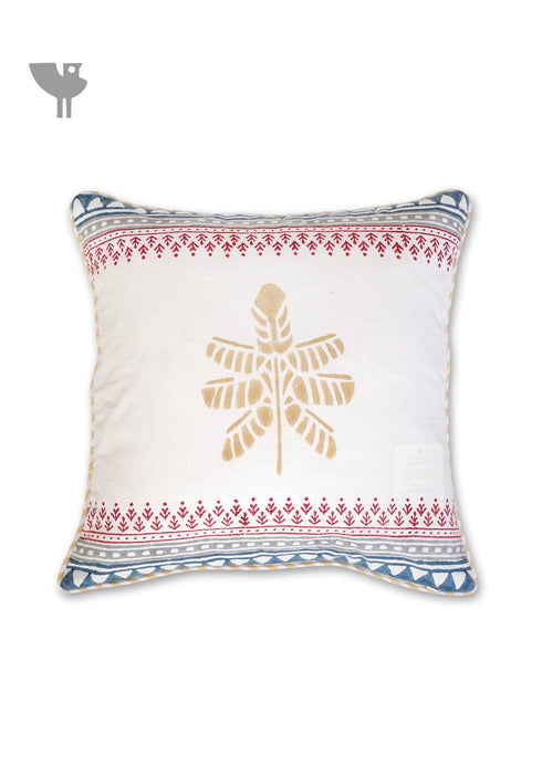 20s Cotton Cushion Cover In Abstract Block Print