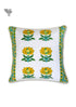 20s Cotton Cushion Cover in Floral Block Print