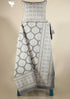 20s Cotton Bed Cover In Cloud Grey And Sandy Beige Geometric Block Print