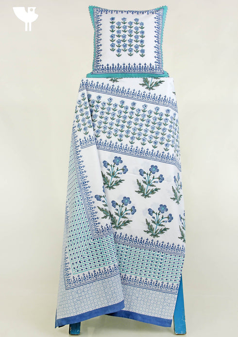 20s Cotton Bed Cover In Graphic Block Print