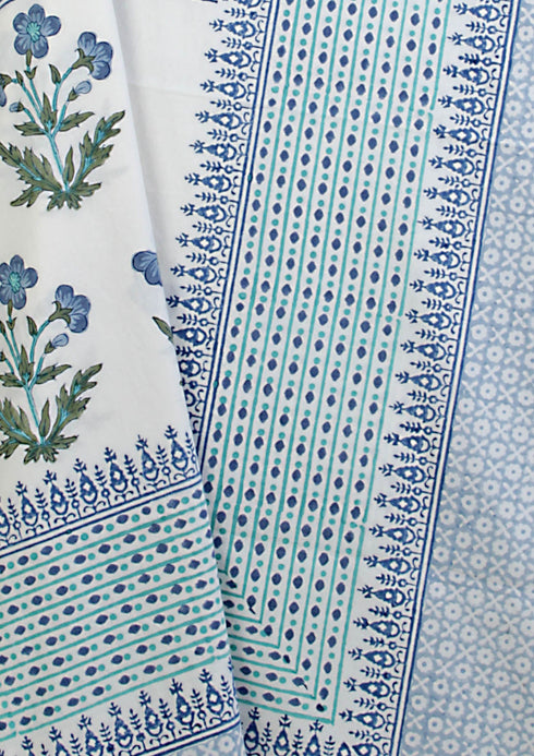 20s Cotton Bed Cover In Graphic Block Print