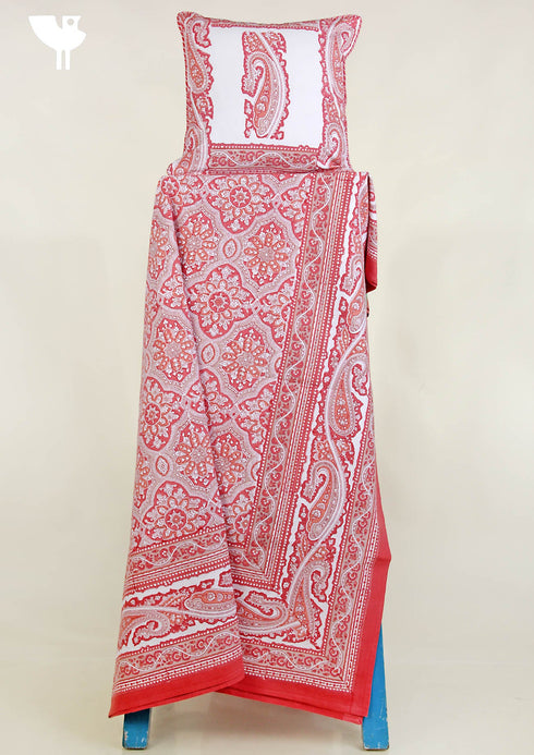 20s Cotton Bed Cover in Floral Block Print