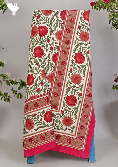20s Cotton Bedcover In Large Floral Print