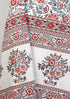 20s Cotton Bed Cover In Indian Blue and Brick Red Floral Print