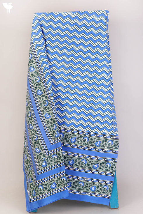 20s Cotton Bed Cover in Floral Block Print