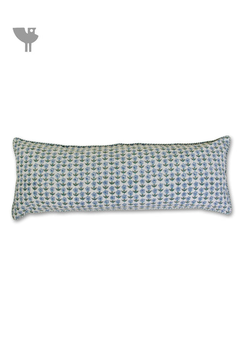 20s Cotton Cushion Cover in Floral Block Print with Piping