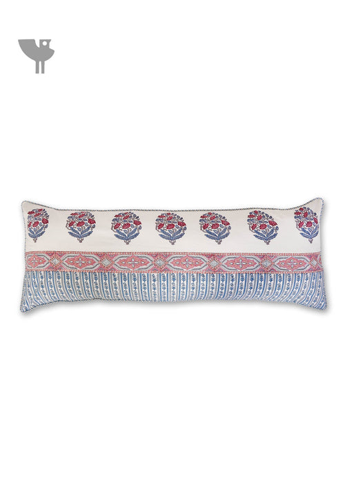 20s Cotton Lumbar Cushion Cover In Striped Block Print