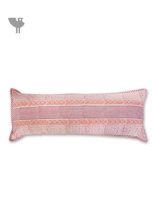 20s Cotton Lumbar Cushion Cover in Floral Block Print