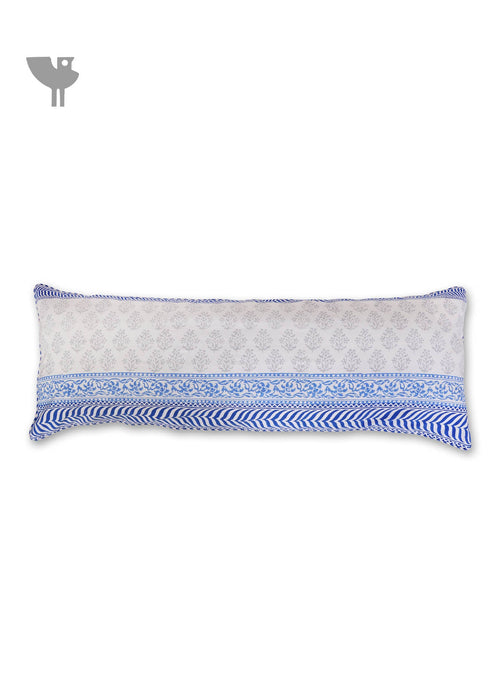20s Cotton Lumbar Cushion Cover in Floral Block Print